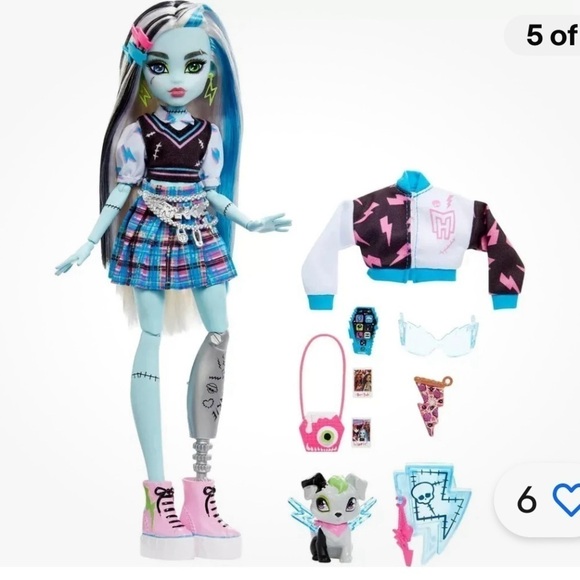 Monster High Doll Frankie Stein with Accessories & Pet Posable - Picture 8 of 9